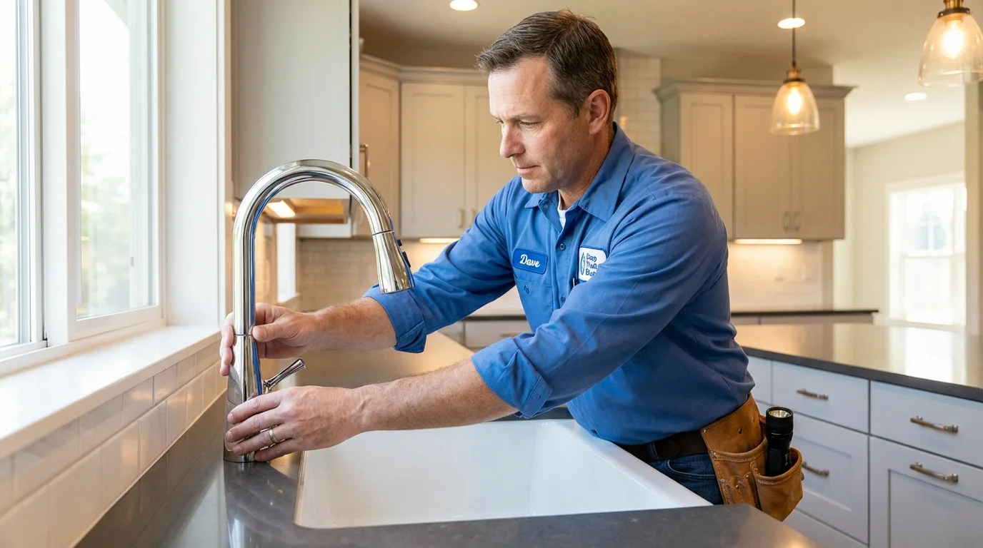 Kitchen faucet installation by Johns Plumbing LLC in Mendenhall