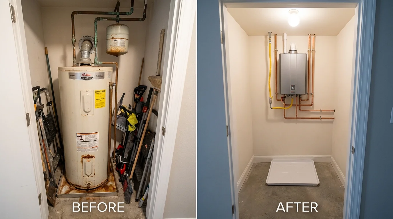 Tank water heater versus wall-mounted tankless unit comparison for Mendenhall, MS homeowners